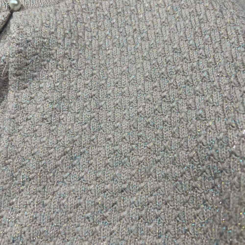 Marc Jacobs Pink Wool Cardigan Cropped Pearl Sz M - Picture 10 of 11